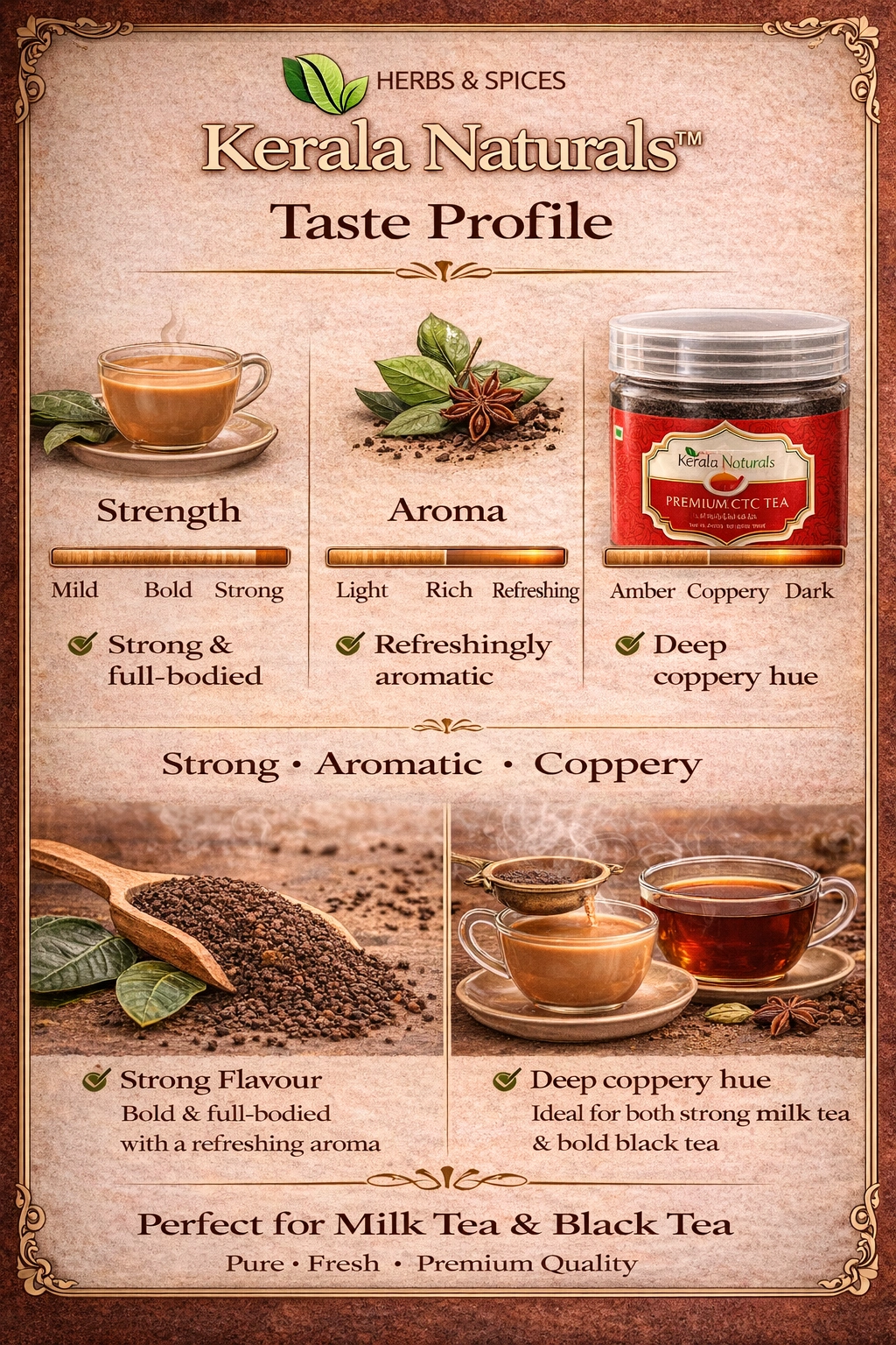 Premium Munnar CTC tea powder with strong flavour